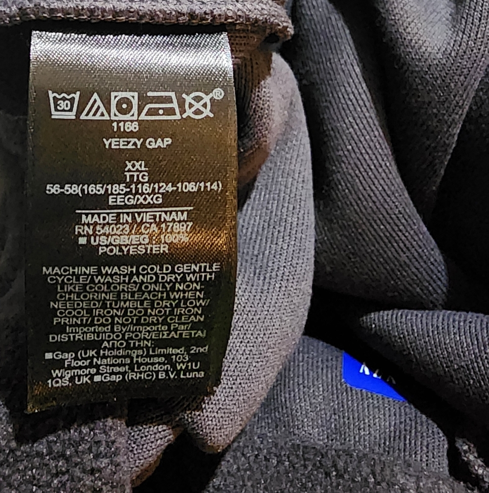 Yeezy Gap fleece joggers Men's sz XXL oversized Dark Gray Pants New - Picture 8 of 8